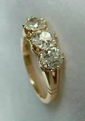 Vintage Art Deco Style Lab Created Diamond Engagement 14K Yellow Gold FN Ring