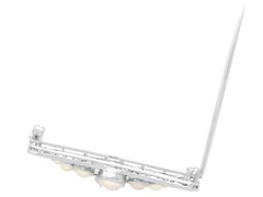 3.51ct Diamond and Pearl, Platinum Brooch – Art Deco – Antique Circa 1930