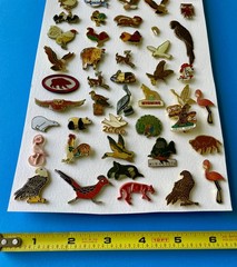 Extensive collection 55 vintage Animal lapel pins Birds Eagle Rabbits Unicorns