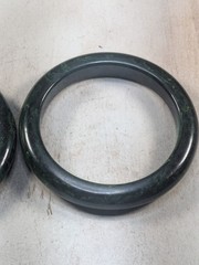 Bakelite Blue Moon Pair Bangle Bracelets 7.75″ 62g Together Vintage/Antique
