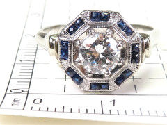 Antique Art Deco 1920’s Diamond Engagement Ring Size 7.25 UK-O 14KW Gold EGL USA