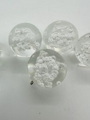 German Lucite Ball Pendants, Controlled Bubble, Bubble Pendant, 25mm Set of 5