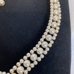 16 inch Faux Pearl Necklace Elegant Multi-Strand Choker Vintage Style Jewelry