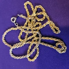 Good Quality Rope Chain Necklace Gold Tone Simple Classic 28” Long Unbranded