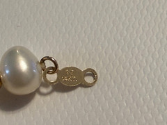 Vintage 14k Yellow Gold White Pearl Bracelet