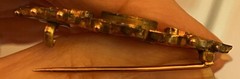 Victorian English 9CT Gold Ruby Diamond Brooch Birmingham 375 hallmarks 3.1g