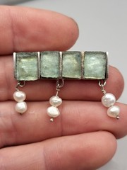 Sterling Silver Broach And Clip On Earrings