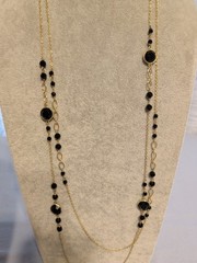 Vintage Necklace Lot Of 3 Venetian Glass Enamel Bezel Set Crystal Floral Layer