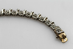 Vintage IBB Diamond Tennis Sterling Silver 925 chain bracelet 7 1/2″