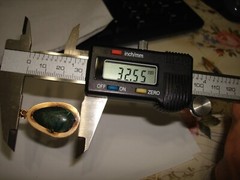 Vintage Nice 14 Kt Solid Yellow Gold Green Turquoise Pendant Necklace