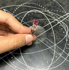 2Ct Gothic Pink Lab Created Ruby Skull Engagement Wedding 14k Rose Gold FN Ring