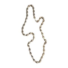 Gold Metallic Chain Necklace Strung Oval Faceted Beads Long Or Double 24″ Vntg