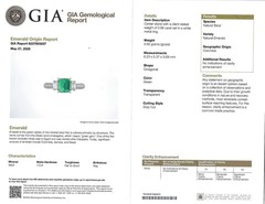0.96ct GIA Colombian Untreated No Oil Emerald & Diamond Platinum Ring Size 5.75
