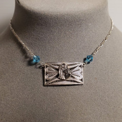 VTG 18″ Solid Sterling Silver Unusual Exotic Ethnic Princess Pendant Necklace