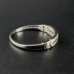 DIAMOND ART DECO BAND RING – 900 PLATINUM – 0.25 CTW – VS2 F-G – SIZE 7