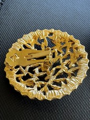 Vintage Bold Clip Earrings Chunky Runway Statement Gold Tone Button Textured 80s
