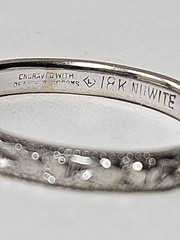 Vintage 1933 Art Deco 18k White Gold Orange Blossom Band Ring