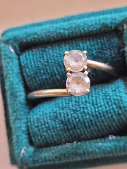 Vintage Antique Gold White Beryl ? Goshenite? Toi Moi Anniversary Gold Ring