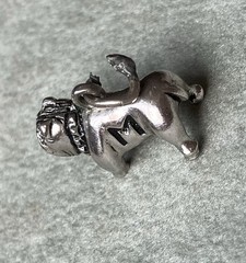 Vintage Sterling Silver Charm Of English Bulldog University Of Michigan Mascot