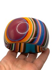 Resin Or Acrylic Layered Striped Colorful Bullseye Bangle Chunky Bracelet