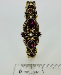 Vintage Avon 1974 Queensbury Victorian Style Purple Rhinestone Hinged Bracelet