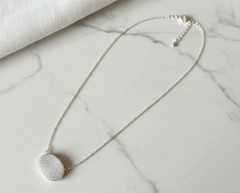 MOONLIGHT DRUSY NECKLACE – Sterling Silver – Adjustable 16–18″ – MSRP $195