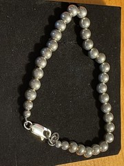 Vintage Sterling Silver 925 Bead Beaded Ball Bracelet 8 In Long READ