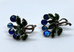 Vintage MMA Sterling Silver 925 Pair Grape Berry Cluster Earrings 5g