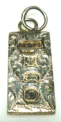 STERLING SILVER ENGLISH INGOT DOG TAG PENDANT JUBILEE FOB BAR COLLECTOR LOT 10