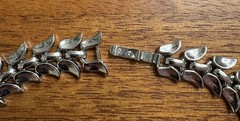 Vintage Trifari Pat Pend Silver Tone Leaf Link Necklace Mid Century Signed