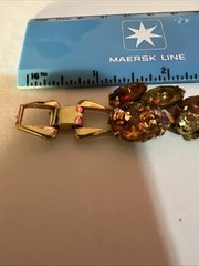 Juliana Delizza Elster Topaz AB Glass Rhinestone Gold Tone Bracelet *FOR REPAIR