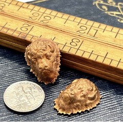 2 Pcs Vintage Brass Buffalo Head Stamping Detailed Rare Findings Artisan Crafts