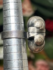 56. Vintage MEXICO Silver Los Cocos Two Balls Old School Ring 5.8g, 5.25s