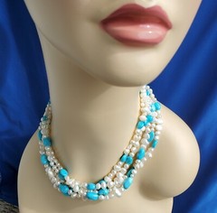 Original NATIVE American Artie YELLOWHORSE Turquoise STERLING SILVER Necklaces