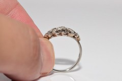 Antique Circa 1920s 18k Gold Art Deco Natural Diamond Decorated Ring