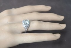 Platinum Vintage Filigree Engagement Ring 2.78ct. Natural Old Mine Diamond GIA