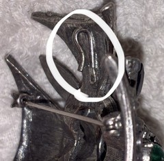 Vintage FLORENZA pendant brooch MALTESE CROSS IRON unknown gemstone medieval