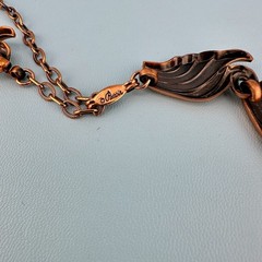 Vintage Renoir Necklace Copper Wing Shaped Links Adjustable 14″ to 18″ Signed