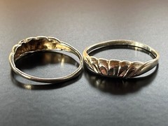 VTG Lot of 2 Handcrafted 925 Silver Stackable Rings Approx Size 7 Detailed 2.27G