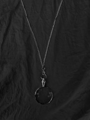 10X Magnifiers Glass Pendant,Brass Vintage Style,Chain Necklace with 40Mm