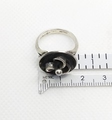 Vintage Denmark N E From Sterling Silver 3D Twist Modernist Ring Size 6