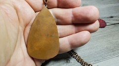 Vintage Enamel Over Copper Primitive Modernist Pendant & Earrings