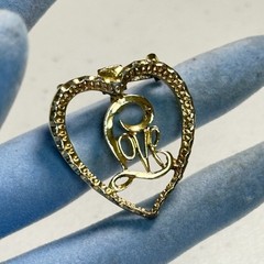 Vintage Gerry’s Heart Love Brooch Gold Tone Rhinestone Open Heart Signed Pin