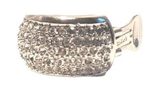 Dior Women’s Luxury Silver-Tone Rhinestones Half Hoop Pave Clip-on Earrings