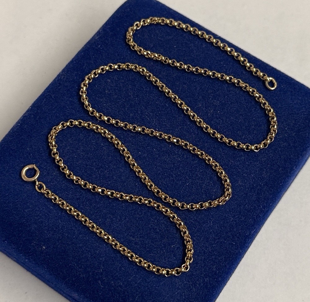MUST! Cable Gold Filled Necklace 18” Rolo Link GF VTG EDWARDIAN 2.4mm 6.2g