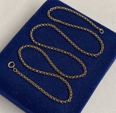 MUST! Cable Gold Filled Necklace 18” Rolo Link GF VTG EDWARDIAN 2.4mm 6.2g