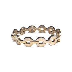 Vintage Gold Tone Chunky Open Center Round Link Chain Bracelet Retro Costume GUC
