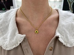 0.68tcw Vintage Natural Emerald & Diamond Camera Lens Pendant Charm 24K Gold