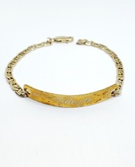 Vermeil 925 Sterling Silver Anchor Mariner Link Chain ID Bracelet 7.25″ (52)