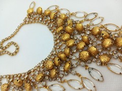 VINTAGE JULIANA? GOLD TONE WATERFALL NECKLACE BRACELET DEMI PARURE